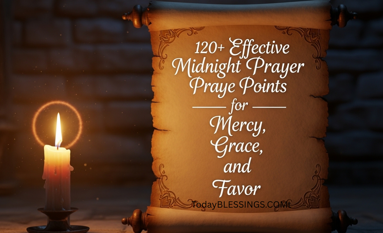 120+ Effective Midnight Prayer Points for Mercy, Grace and Favor