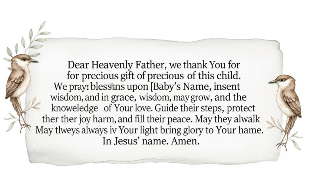 Christian baby blessing prayer