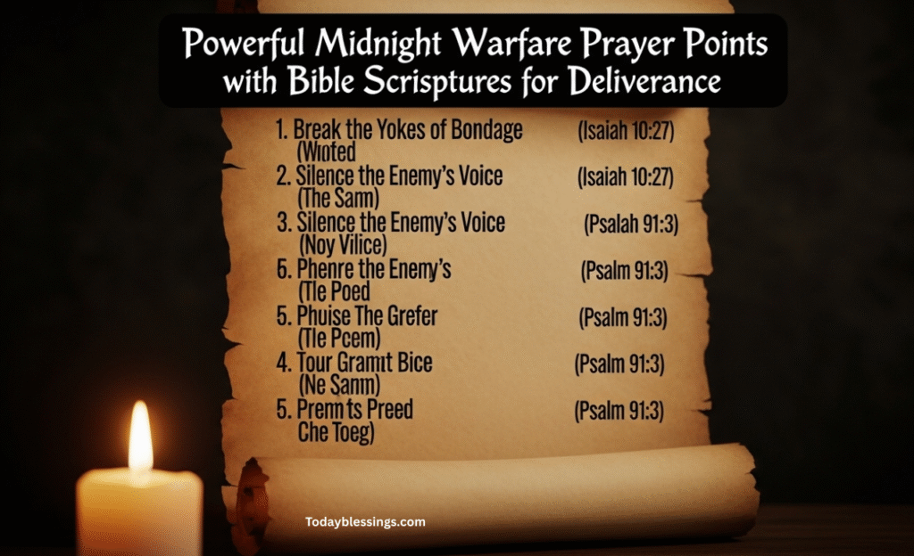 Powerful Midnight Warfare Prayer Points with Bible Scriptures for Deliverance