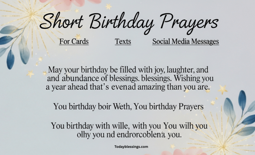 Short Birthday Prayers for Cards, Texts, and Social Media Messages