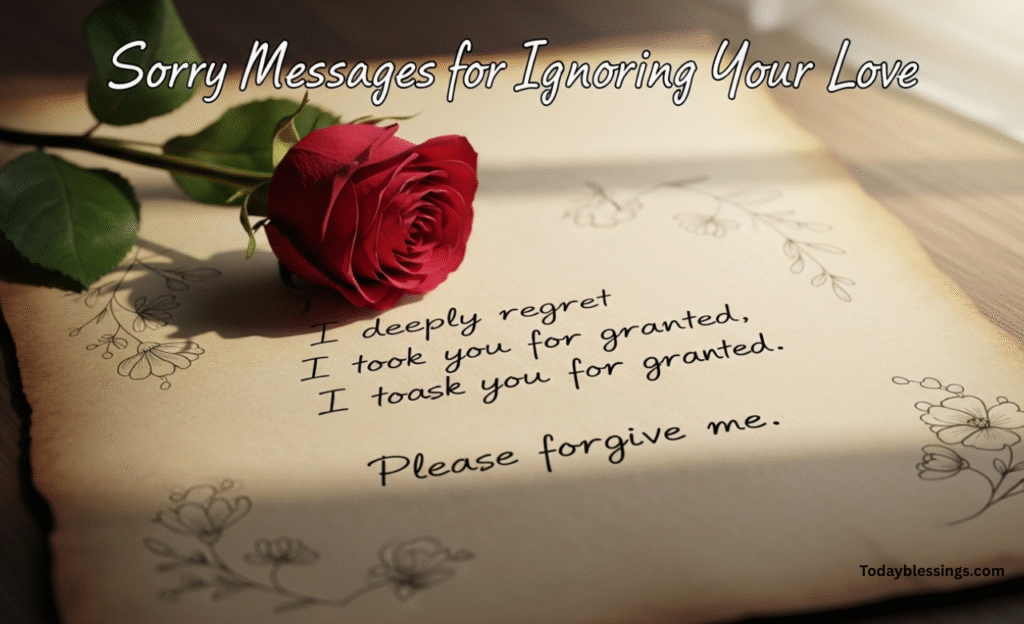Sorry Messages for Ignoring Your Love