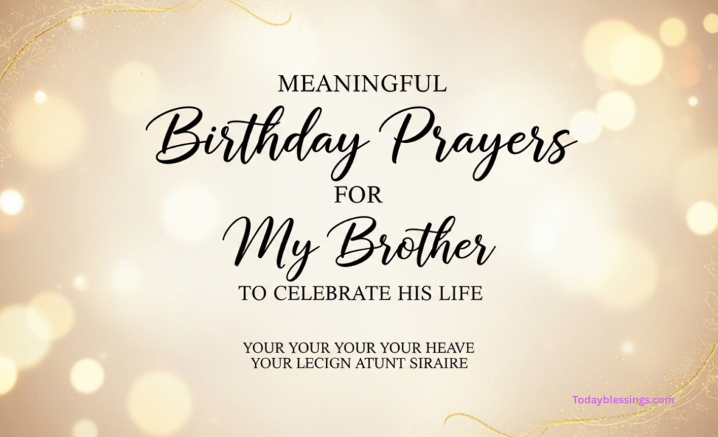 Meaningful Birthday Prayers for My Brother to Celebrate His Life